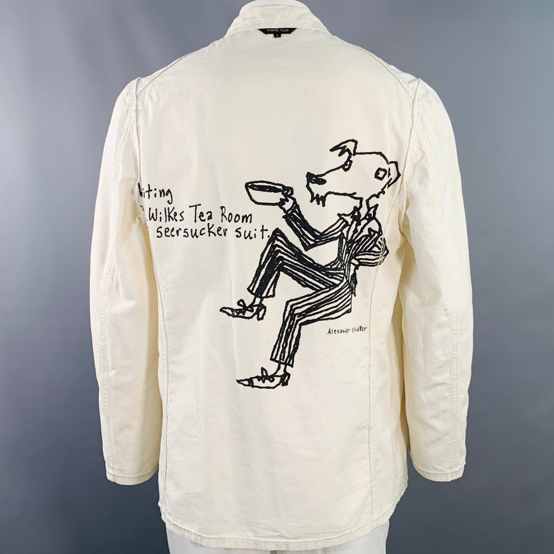 COMME des GARCONS HOMME PLUS SS04 Size L Cream Black Chore Jacket