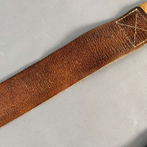RRL by RALPH LAUREN Vintage Size L Brown Leather Double Ring Buckle Belt