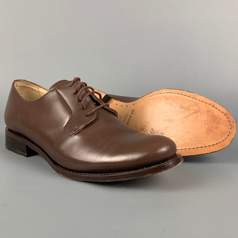 JIL SANDER Size 6.5 Brown Leather Derby Lace-Up Shoes