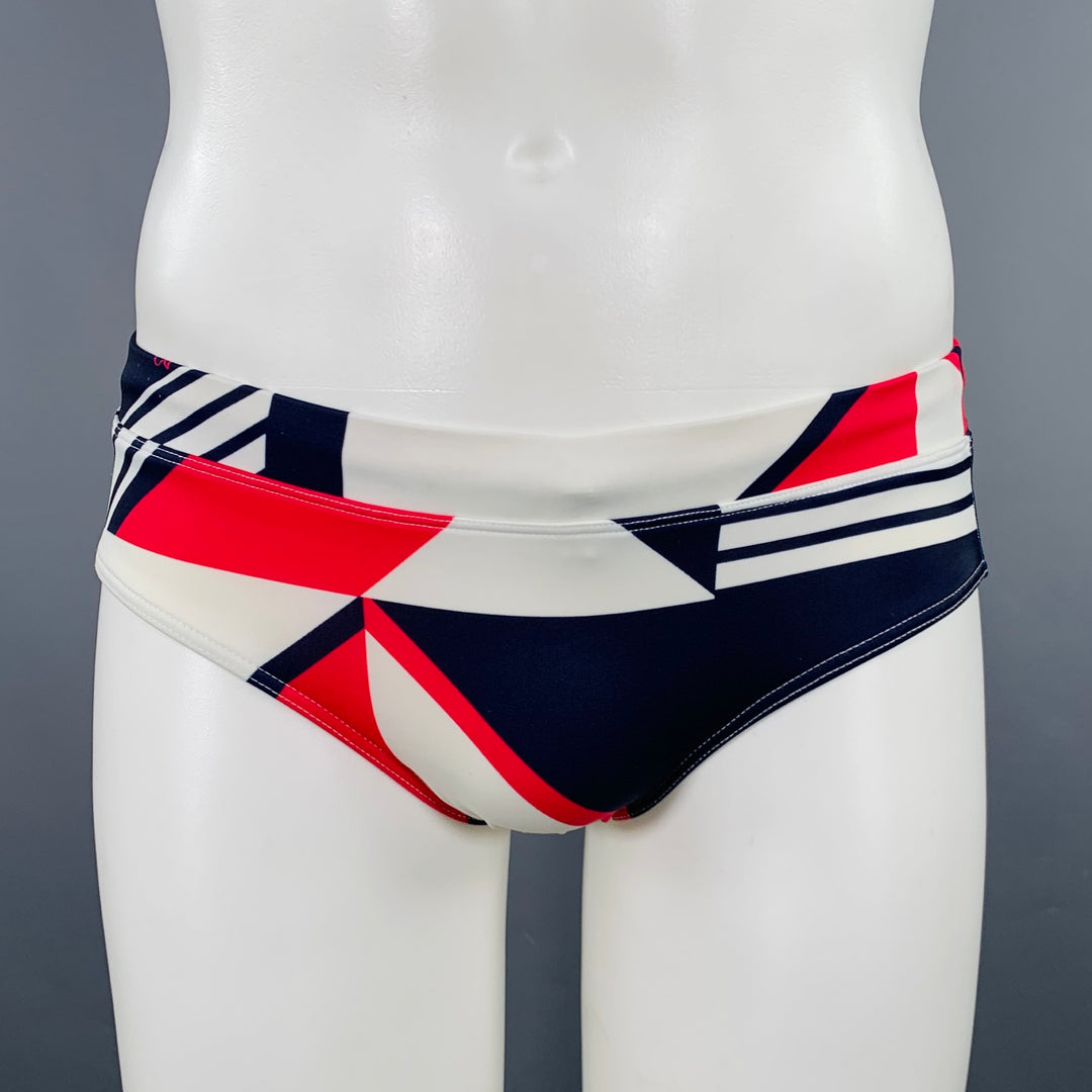 CHARLIE Size S Navy White Red Stripe Nylon Blend Speedo