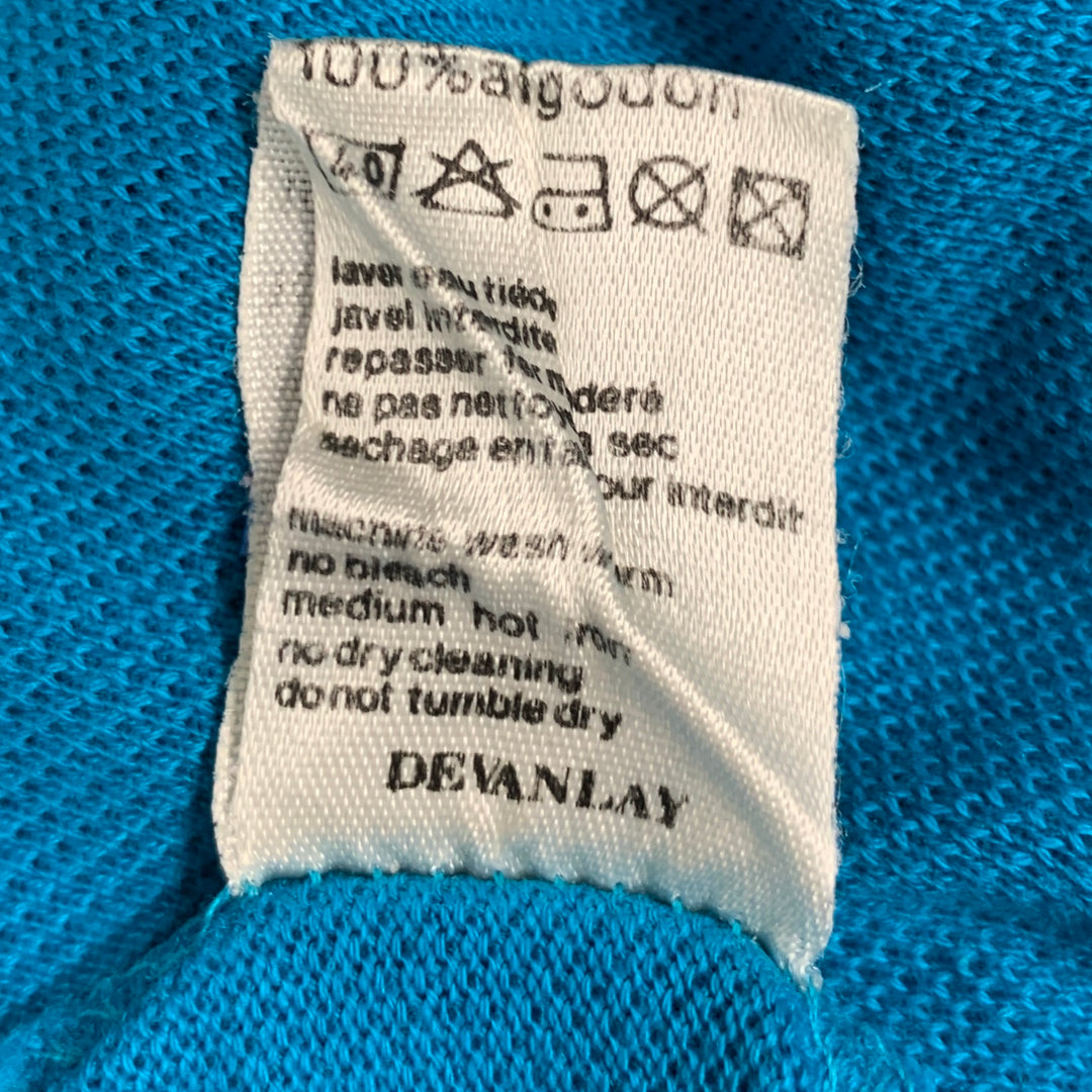 LACOSTE Size XL Aqua Cotton Buttoned Polo