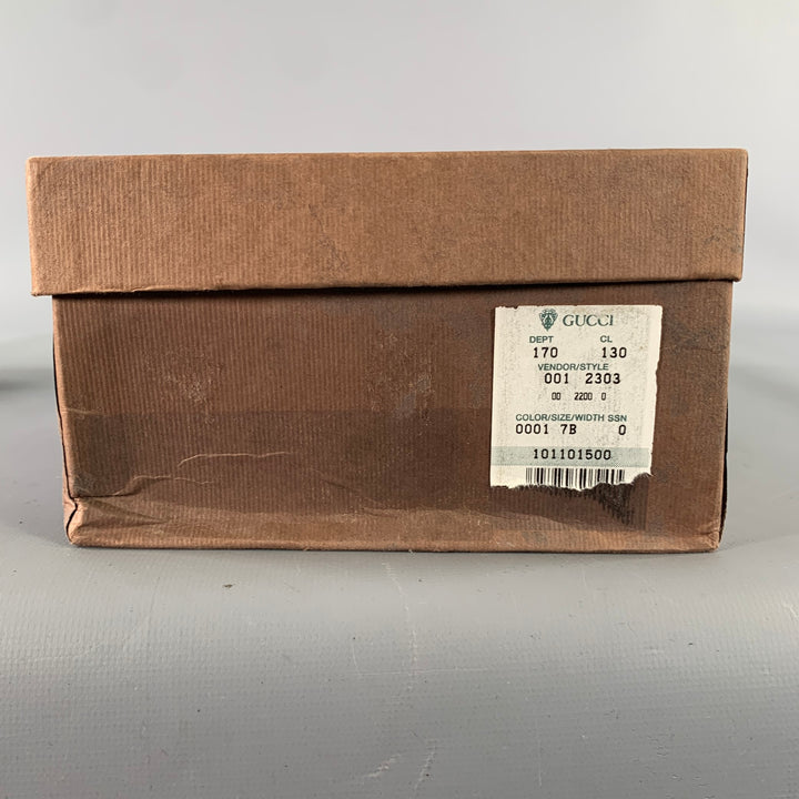 GUCCI Size 7 Black Suede Square Toe Pumps