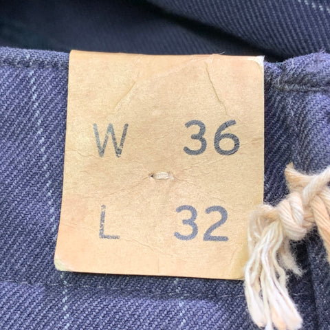 RRL by RALPH LAUREN Size 36 Indigo White Chalkstripe Denim Button Fly Jeans
