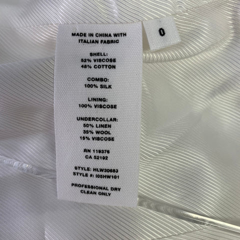 HELMUT LANG Size 0 Cream Viscose Cotton Woven Jacket Blazer