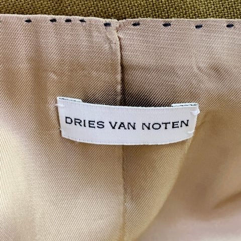 DRIES VAN NOTEN Size 36 Khaki Polyester Wool Single Breasted Sport Coat