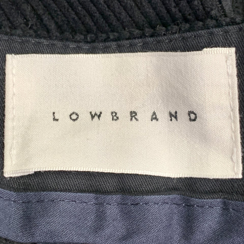 LOW BRAND Size 36 Black Corduroy Cotton Blend Pleated Casual Pants
