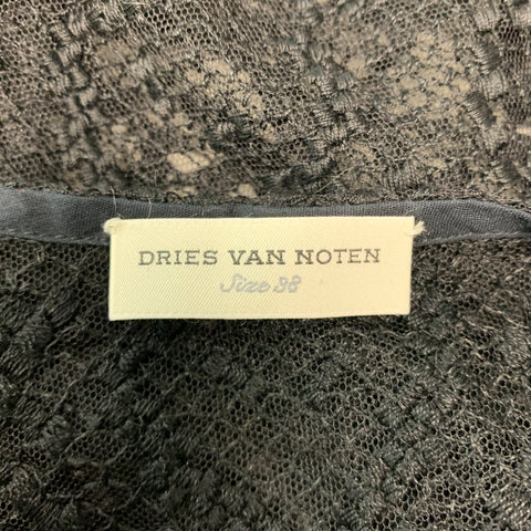DRIES VAN NOTEN Size 6 Black Lace Tank Dress
