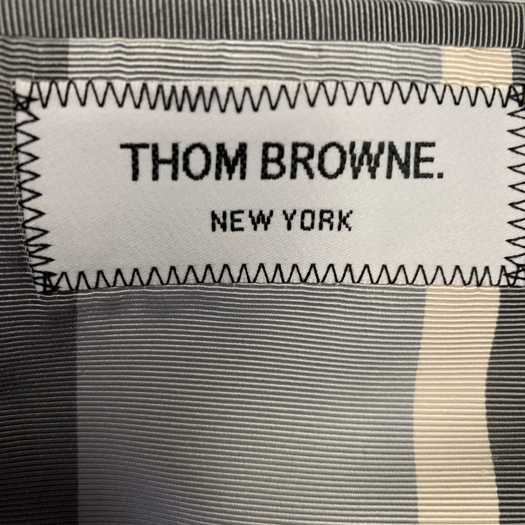 THOM BROWNE Size 2 Brown Olive Wool Herringbone Double Breasted Jacket