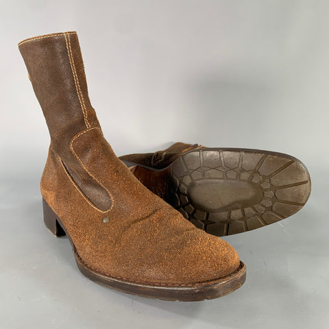 HENRY BEGUELIN Size 9 Brown Suede Zip Boots