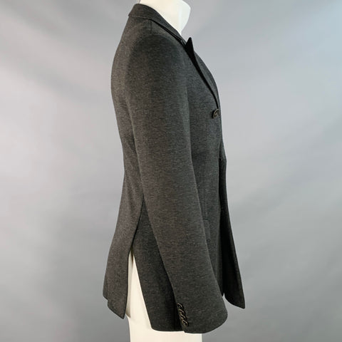GIORGIO ARMANI Veste croisée à revers pointus en mélange de viscose grise Taille 38