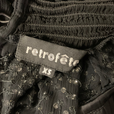 RETROFETE Size XS Viscose High Collar Blouse