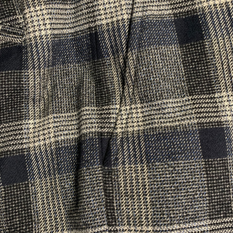 ETRO Size 32 Navy Grey Black Plaid Wool Blend Zip Fly Dress Pants