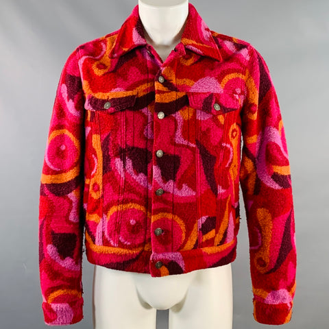 COUT DE LA LIBERTE Blouson en polyester et laine marbré multicolore, taille S
