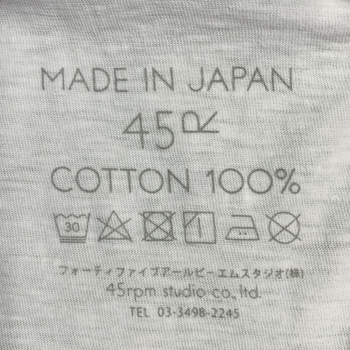 45rpm Size XS White Cotton 3/4 Sleeves Casual Top