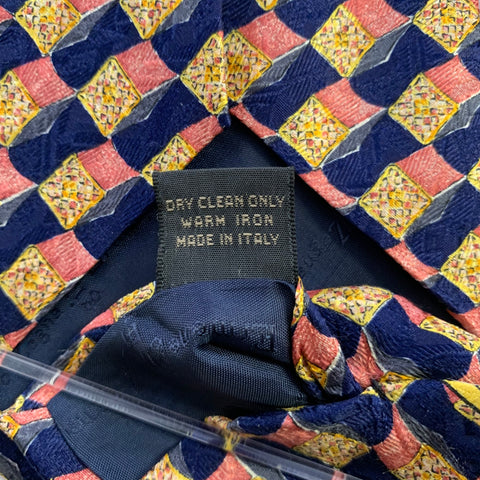 Cravate en soie abstraite Ermenegildo Zegna Taille Unique pêche marine