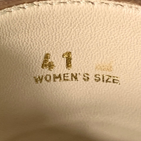TOD'S Size 11 Tan Multi Color Canvas Abstract Chain Buckle Slip On Flats