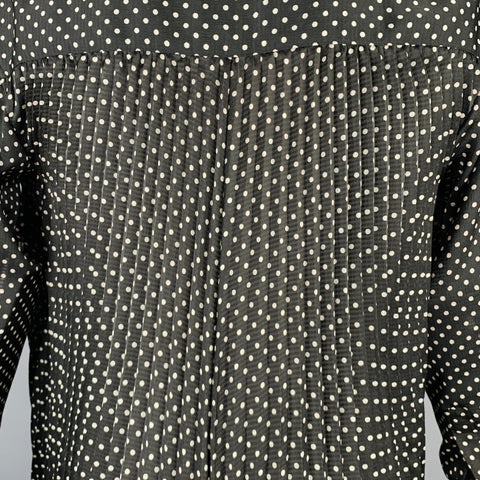 JUNYA WATANABE Size XS Black White Polyester Polka Dot Buttoned Shirt