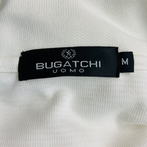 BUGATCHI UOMO Size M White Textured Modal Blend Buttoned Polo
