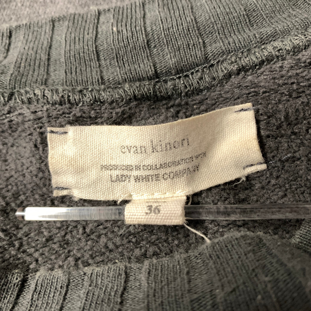EVAN KINORI Size S Grey Washed Ribbed Sweatshirt