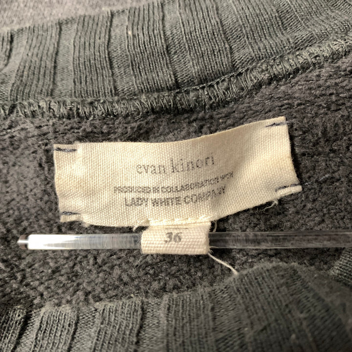 EVAN KINORI Size S Grey Washed Ribbed Sweatshirt