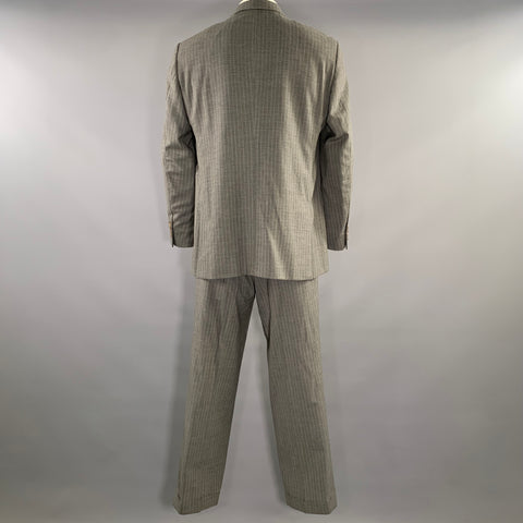 POLO Chest Size 44 Grey Pinstripe Wool Notch Lapel 36 30 Suit