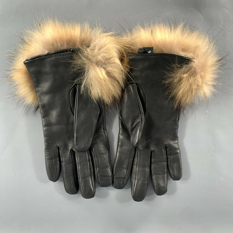 ECHO Size L Black Tan Sheepskin Leather Gloves