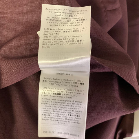 VALENTINO Chest Size 42 Burgundy Solid Mohair Blend Double Breasted 34 32 Suit