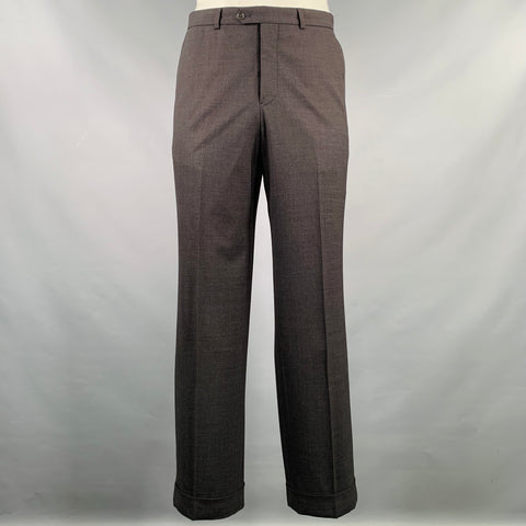 ARMANI COLLEZIONI Size 34 Grey Wool Blend Flat Front Dress Pants