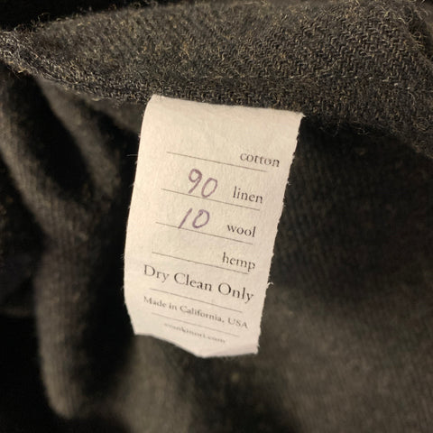 EVAN KINORI Size L Brown Black Wool  Linen Long Sleeve Shirt