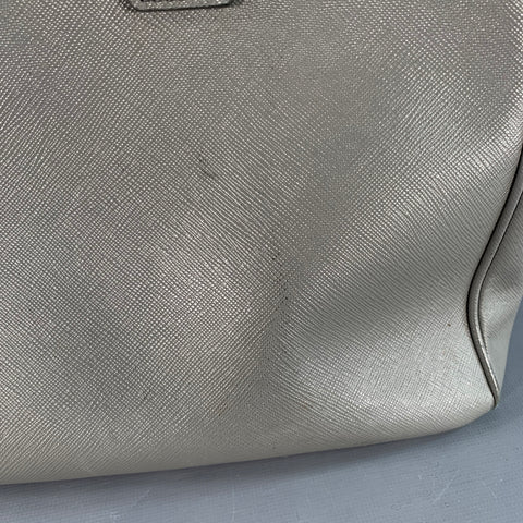 PRADA Galleria Grey Saffiano Leather Top Handles Handbag