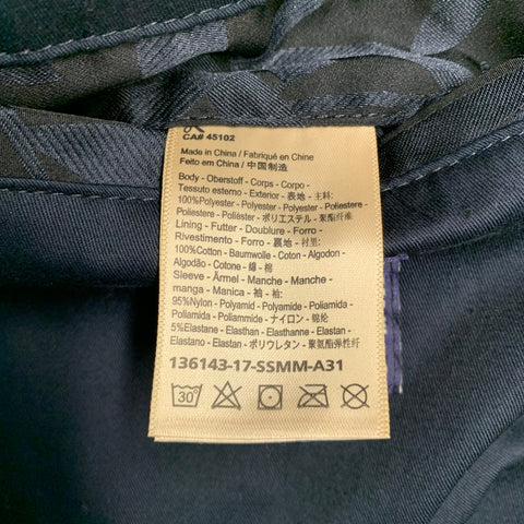 SCOTCH AND SODA Size XXL Navy Black Leaves Polyester Bomber Jacket