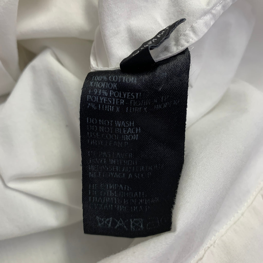 HAIDER ACKERMANN Size M White Cotton Hidden Placket Short Sleeve Shirt