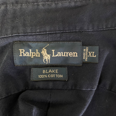 RALPH LAUREN Size XL Navy Cotton Long Sleeve Shirt