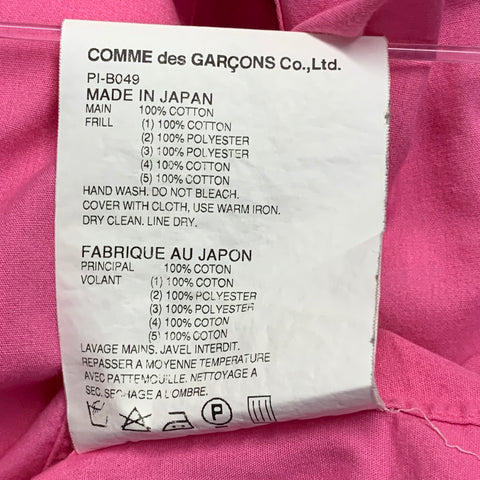 COMME des GARCONS HOMME PLUS Size XS Pink Multi Color Ruffled Short Sleeve Shirt