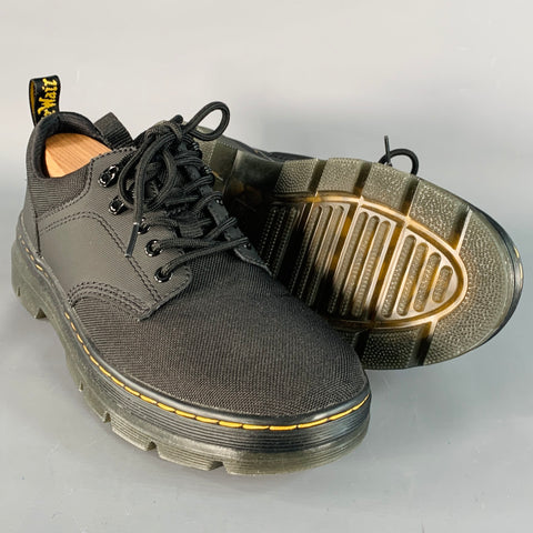 DR. MARTENS Size 10 Reeder Black Nylon Chunky Sole Lace Up Shoes