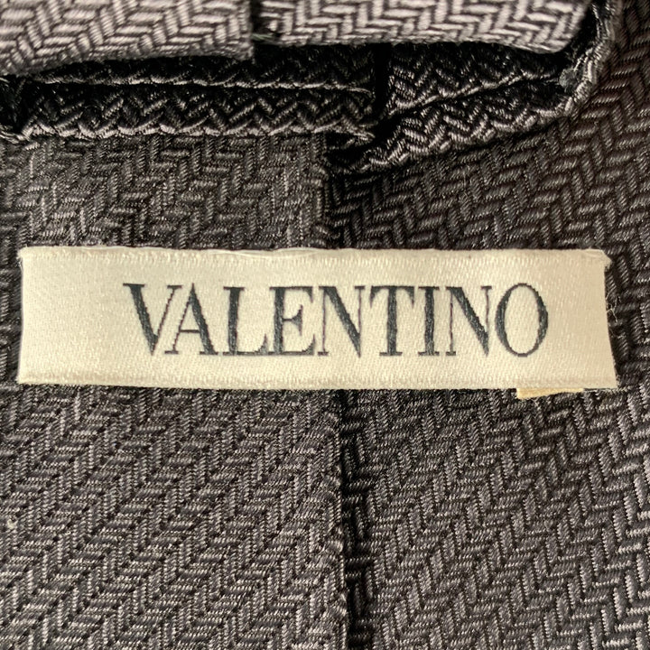 VALENTINO Black Herringbone Silk Tie