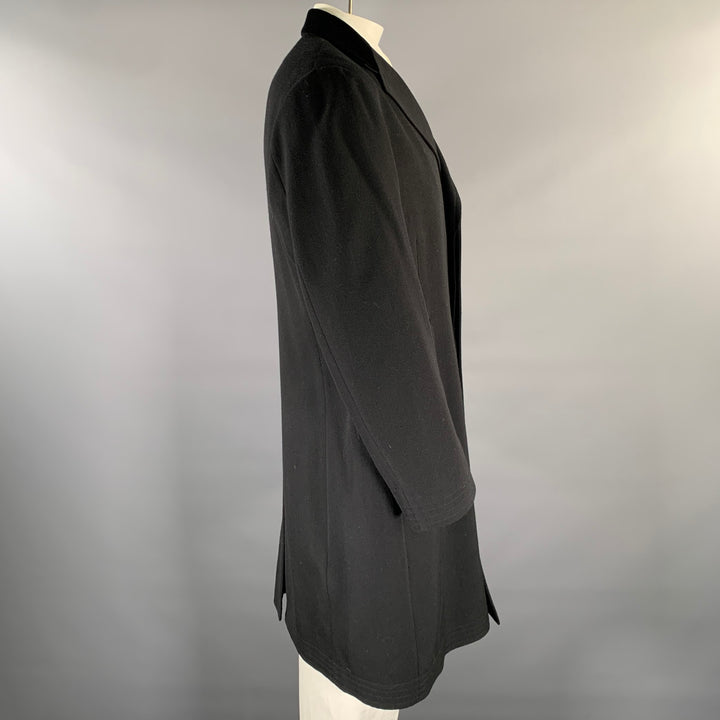 RALPH LAUREN Size 44 Black Wool Notch Lapel Coat