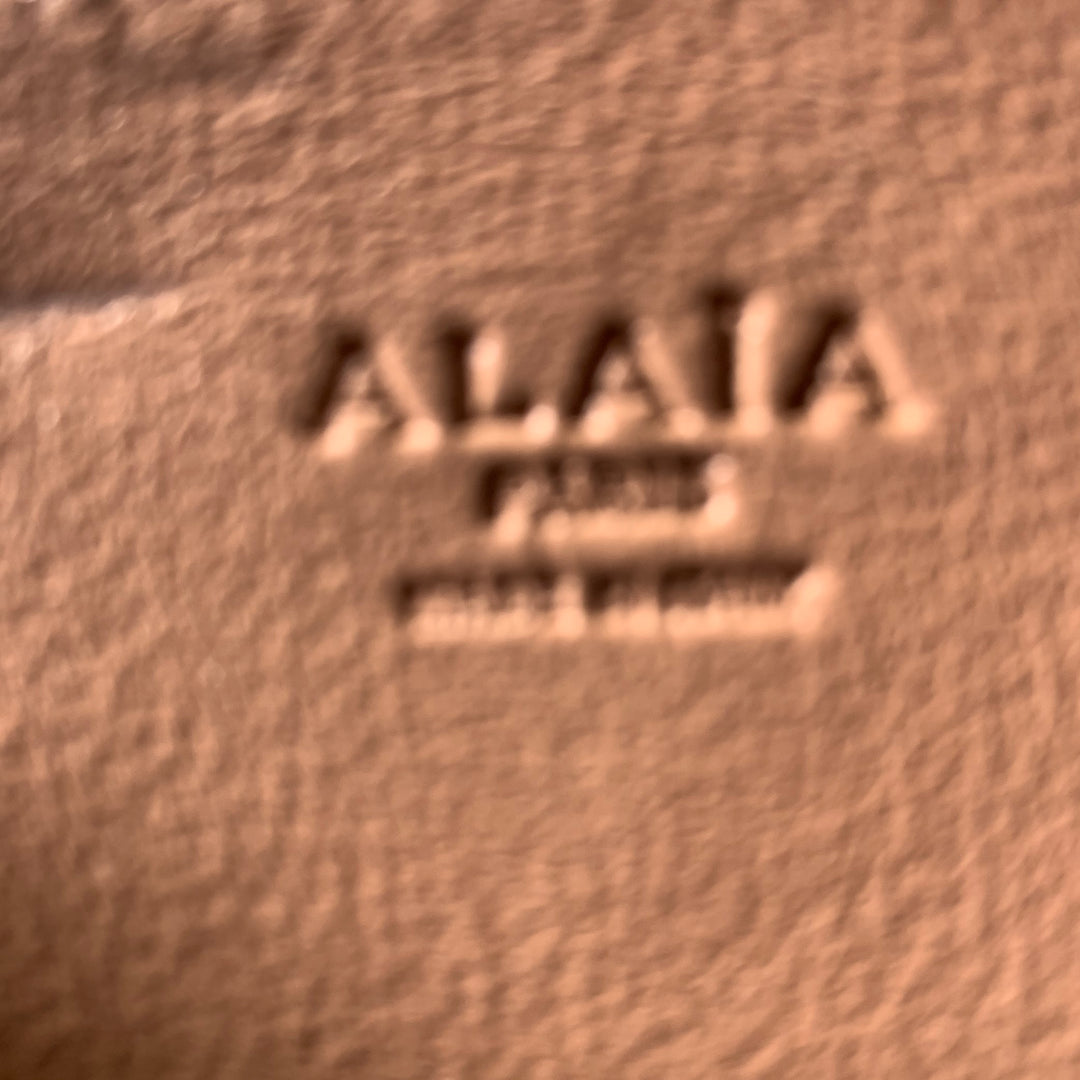 ALAIA Black Silver Grommets Leather Clutch Handbag