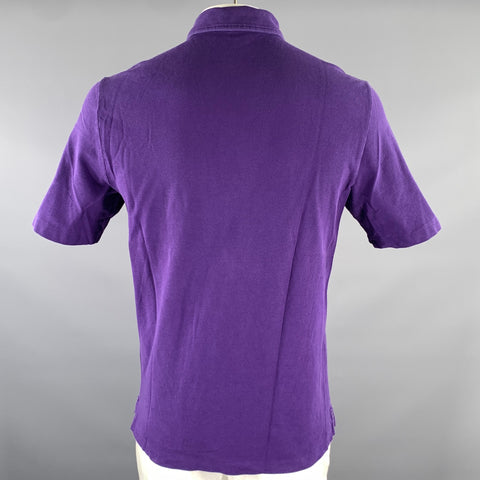 LORO PIANA Size L Purple Cotton Polo