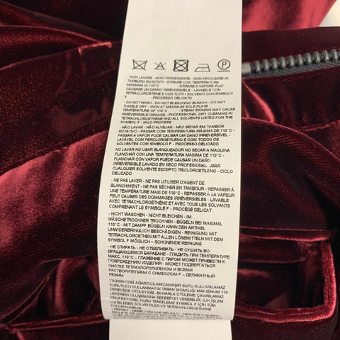 EMPORIO ARMANI Size 36 Burgundy Velvet Viscose Blend Zip Fly Dress Pants