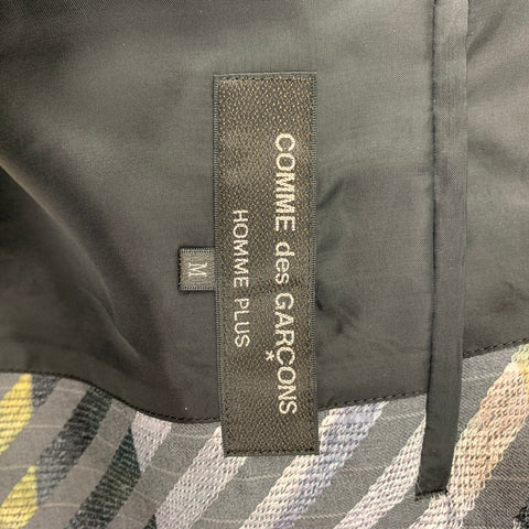 COMME des GARCONS HOMME PLUS Size M Multi-Color Stripe Wool Flared Coat
