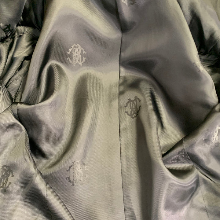 ROBERTO CAVALLI Size 38 Black Virgin Wool Notch Lapel Suit