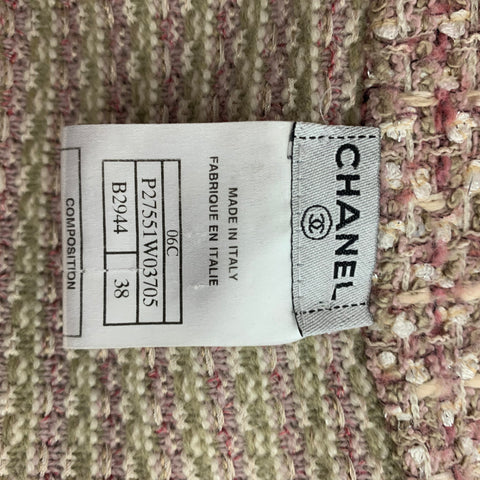 CHANEL 2006 Talla 6 Cárdigan largo texturizado con mezcla de cachemira color crema rosa
