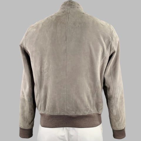 BOTTEGA VENETA Size 42 Grey Suede Zip Up Jacket