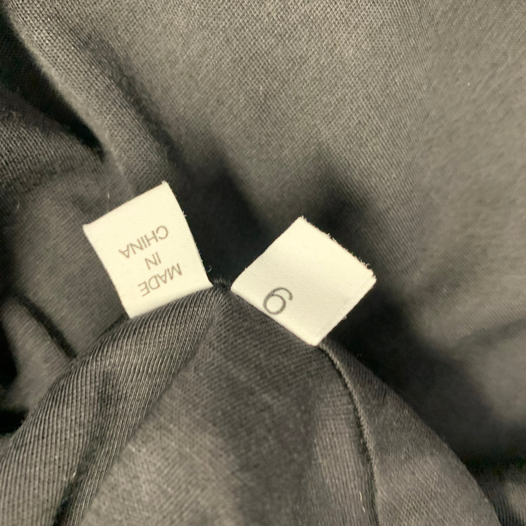 DEREK LAM Size 6 White Black Acrylic Blend Knit Contrast Trim Coat