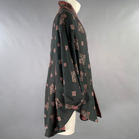 YANTOR SS18 One Size Black Red Diamond Silk Cotton Coat