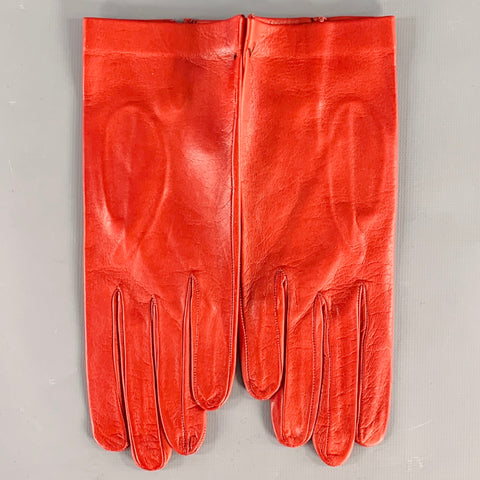 Gants en cuir rouge VINTAGE taille 6,5