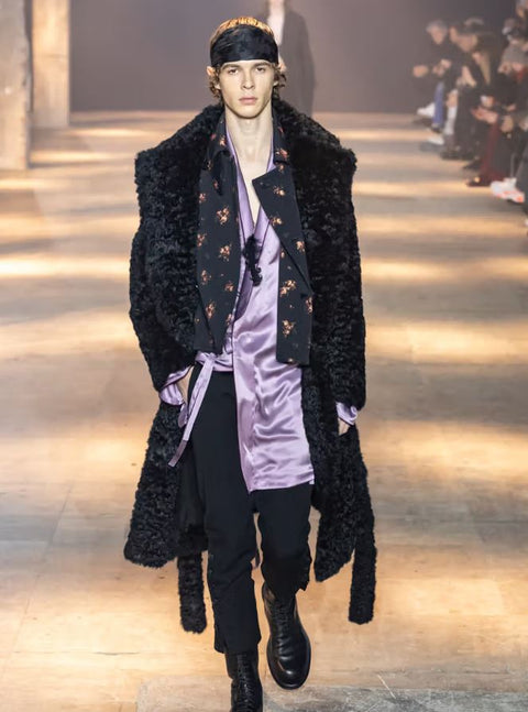 ANN DEMEULEMEESTER Size M Purple Violet Silk Robe