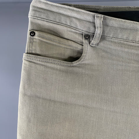 Z ZEGNA Size 36 Grey Cotton Blend Straight Jeans