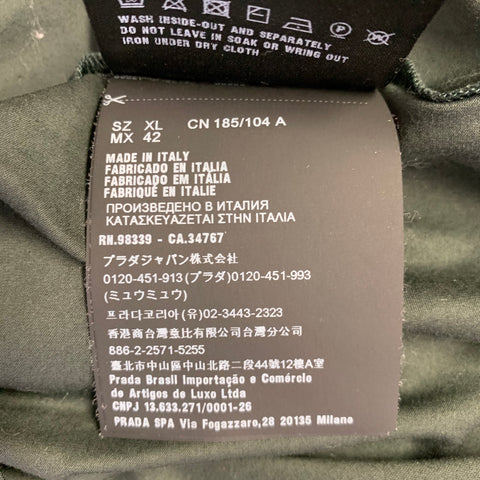 PRADA Size XL Forest Green Cotton Blend Crew Neck T-shirt